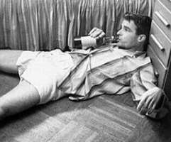 Montgomery Clift consuming alcohol